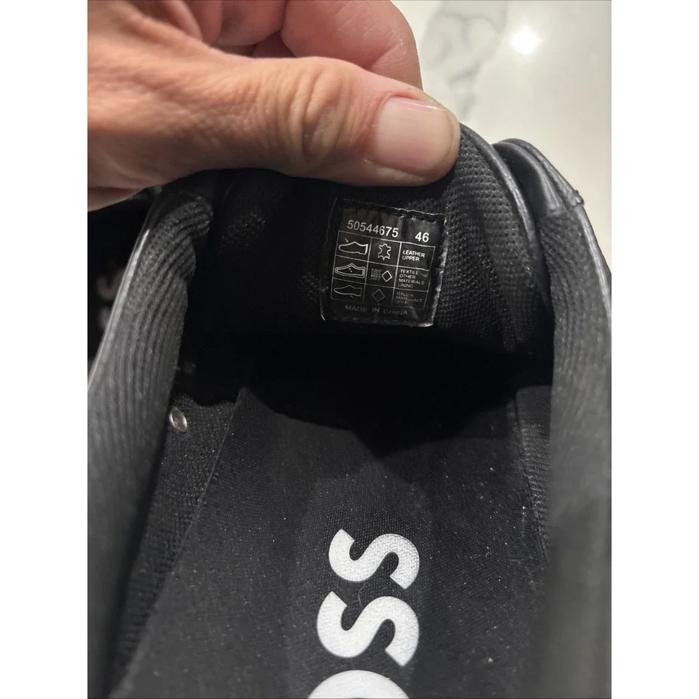 hugo boss black leather sneakers Size 12